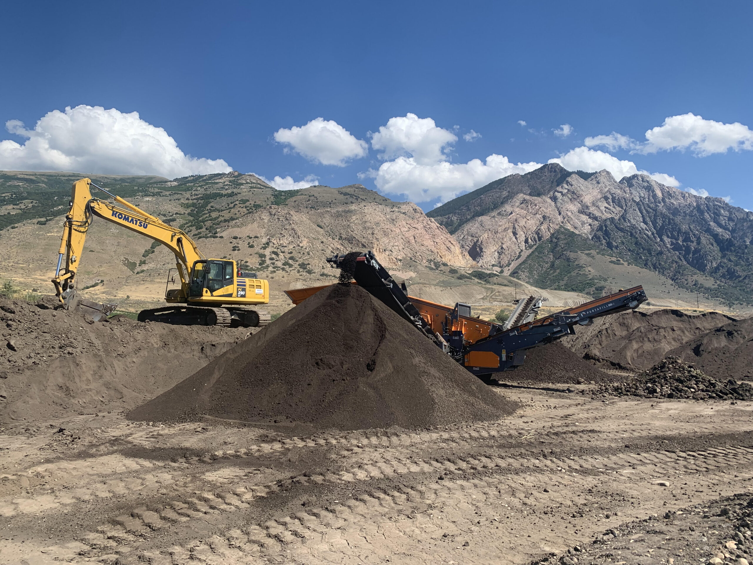 Close Up of Orange Excavation Crane at Next Construction